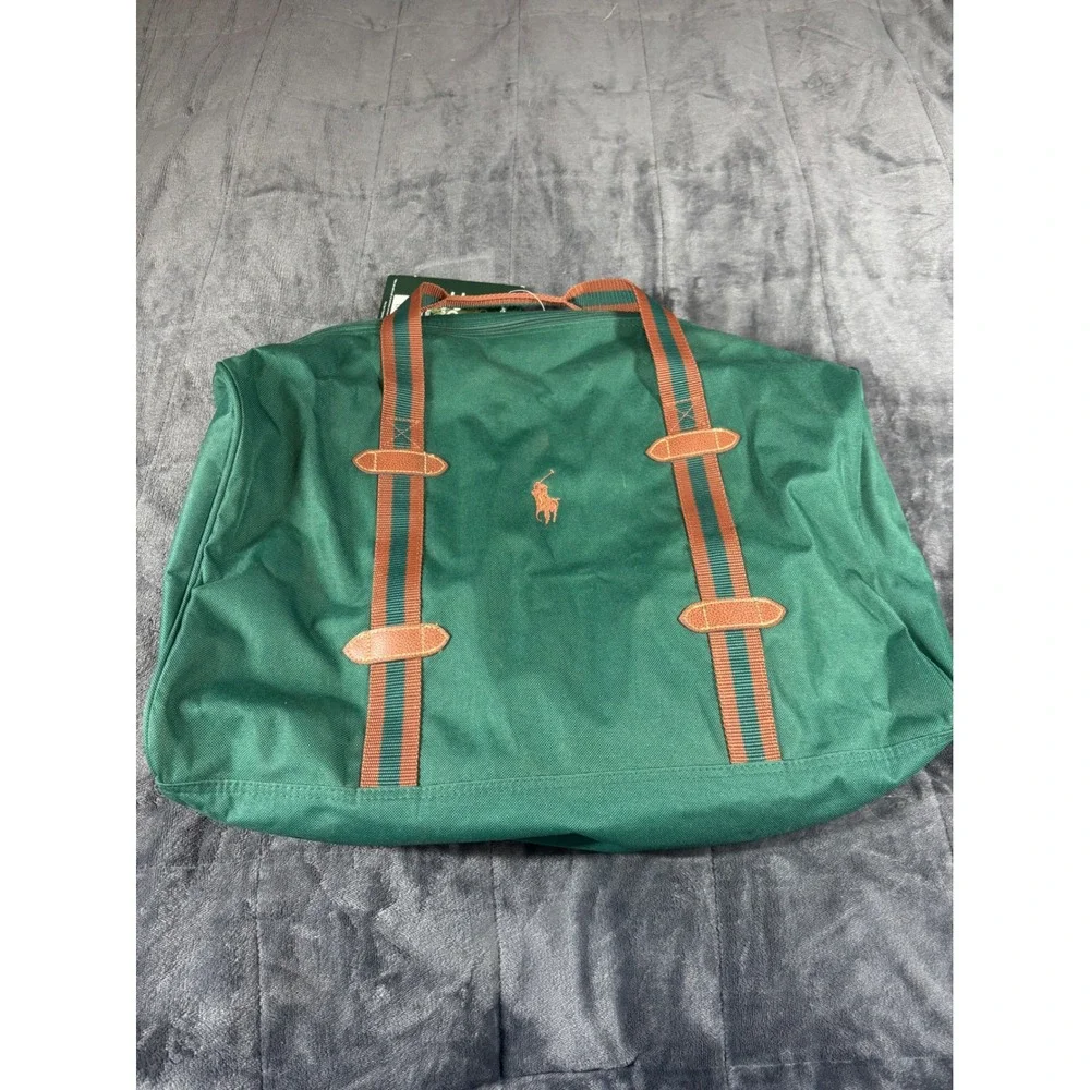 Polo Ralph Lauren Classic Traveler Duffel Bag Green Canvas Weekend Bag NWT
